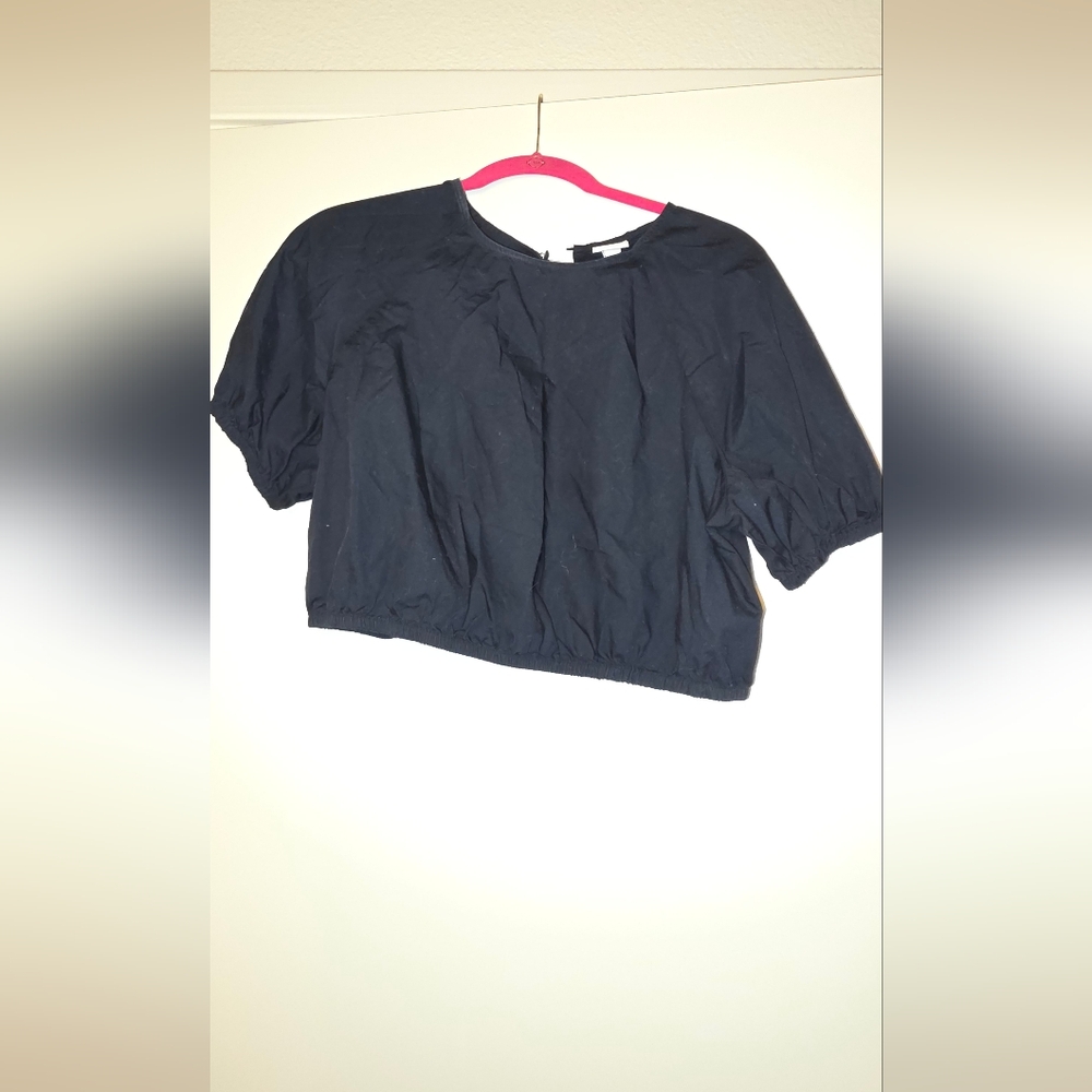 A  New Day Black Crop Blouse